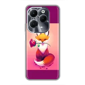 Чохли з картинкою Лисичка для Infinix Hot 40 (VPrint) (Лиса з трояндою)