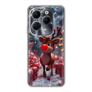 Яскравий чохол для Infinix Hot 40 з Зимові Оленята (Олень серед подарунків)