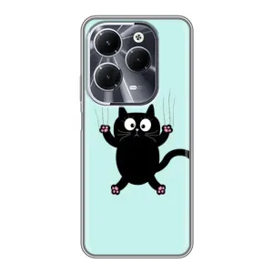 Чехол с принтом для Infinix Hot 40 (AlphaPrint) Модные коты (Падающий кот)