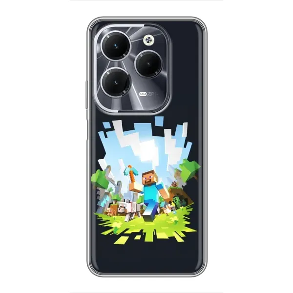Чехол с принтом «персонажи Minecraft» для Infinix Hot 40 Чехол с принтом «персонажи Minecraft» для Infinix Hot 40