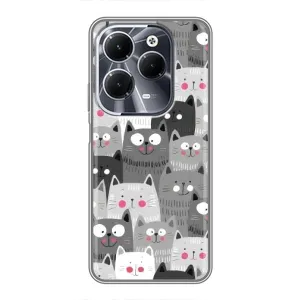 Чехлы с Котиками для Infinix Hot 40 (VPrint) (Рисованные котики)