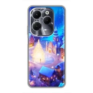Рождественские Чехлы для Infinix Hot 40 (VPrint) (Рождественский город)