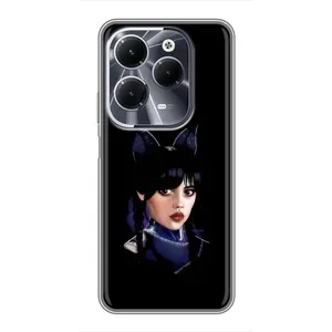 Чехлы Венсдей на Infinix Hot 40 Уэнсдей (AlphaPrint) (серьезная Уэнздей)