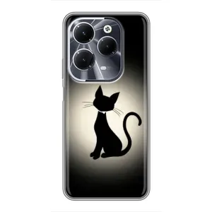 Чехол с принтом для Infinix Hot 40 (AlphaPrint) Модные коты (Силуэт котика)