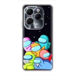 Чехол Амонг Ас для Infinix Hot 40 (AlphaPrint) (Скины в космосе)
