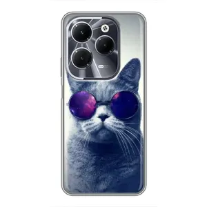 Чехол с принтом для Infinix Hot 40 (AlphaPrint) Модные коты (Стильный кот)