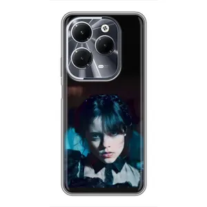 Чехлы Венсдей на Infinix Hot 40 Уэнсдей (AlphaPrint) (взгляд Уэнздей)