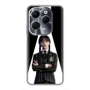 Чехлы Венсдей на Infinix Hot 40 Уэнсдей (AlphaPrint) (W-Wednesday)