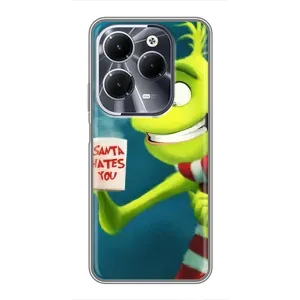 Рождественские Чехлы для Infinix Hot 40 (VPrint) (Зеленый Гринч)