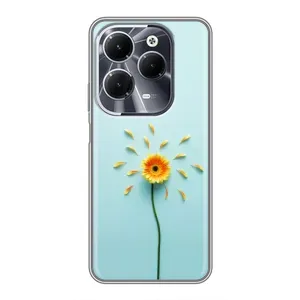 Чехлы с Цветами для Infinix Hot 40 (VPrint) (Желтый цветок)