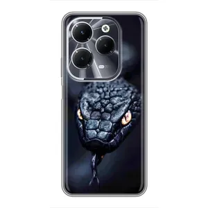 Чехол с картинкой «Хищники» для Infinix Hot 40 (Черная змея)