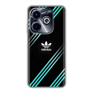 Чехлы Адидас для Infinix Hot 40i (AlphaPrint) (Адидас с полосами)
