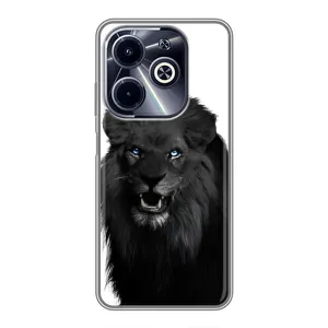 Чохли з картинкою животних Infinix Hot 40i (Чорний ЛЕВ)