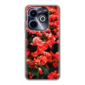 Чехлы с Цветами для Infinix Hot 40i (VPrint) (Цветы красные)