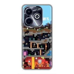 Чехол Майнкрафт на Infinix Hot 40i (AlphaPrint) Minecraft (фон Minecraft)