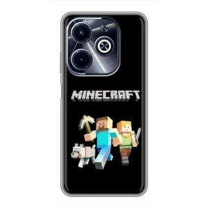 Чехол Майнкрафт на Infinix Hot 40i (AlphaPrint) Minecraft (герои Minecraft)