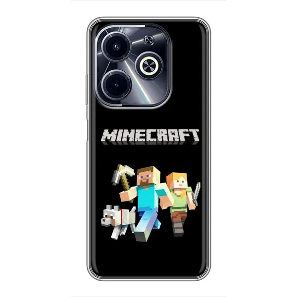 Чехол с принтом «герои Minecraft» для Infinix Hot 40i