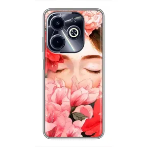 Чехлы (ART) Цветы на Infinix Hot 40i (VPrint) (Глаза в цветах)