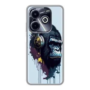 Чохол з Мавпами Infinix Hot 40i - (AlphaPrint) (Горила в навушниках)