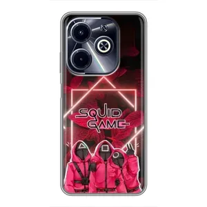 Чехол Гра в кальмара для Infinix Hot 40i (Охранники Игра кальмара)