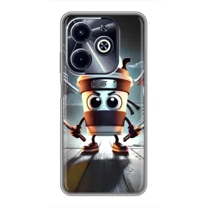 Чехол с мемом Тралалело тралала на Infinix Hot 40i (Капучино асасино)