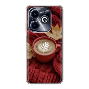 Чехол с уникальным дизайном «Осень с кофе» для Infinix Hot 40i (Кофе на пледе)