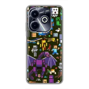 Чехол Майнкрафт на Infinix Hot 40i (AlphaPrint) Minecraft (Коллаж Майнкрафт)