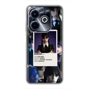 Чехлы Венсдей на Infinix Hot 40i Уэнсдей (AlphaPrint) (коллаж Уэнздей)