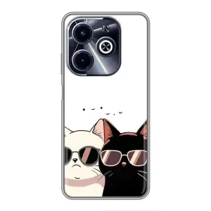 Чехол с рисунком кот на Infinix Hot 40i (Коты в очках)