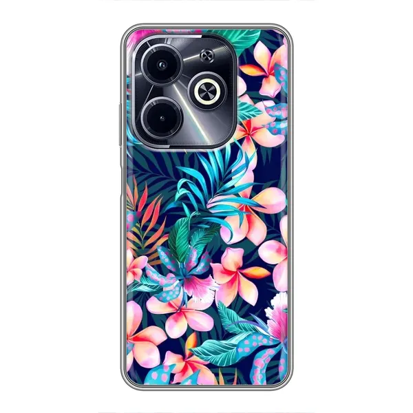 Чехол с принтом «Красочные цветы» для Infinix Hot 40i