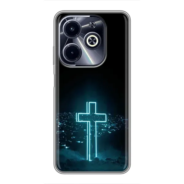 Чехол с принтом «Крест и город» для Infinix Hot 40i