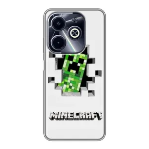 Чехол Майнкрафт на Infinix Hot 40i (AlphaPrint) Minecraft (крипер Майнкрафт)