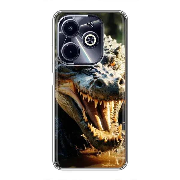 Чохол з принтом «Небезпечний крокодил» для Infinix Hot 40i