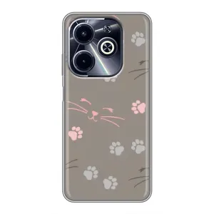 Чехол с рисунком кот на Infinix Hot 40i (Лапы и усы)