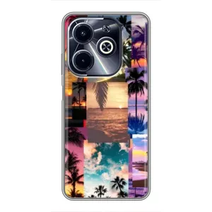 Силиконовый чехол с КАРТИНКАМИ лето для Infinix Hot 40i (AlphaPrint) (Летний отпуск)