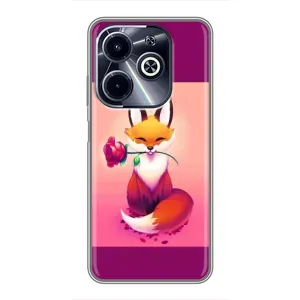 Чехлы с картинкой Лисички для Infinix Hot 40i (VPrint) (Лисичка с розочкой)