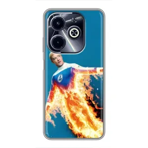 Чехол с принтом Фантастическая четверка для Infinix Hot 40i (Человек-факел в огне)