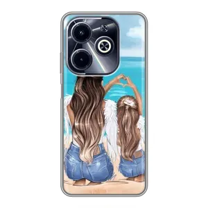 Чехол с печатью для Infinix Hot 40i - (Мама с ребенком) (AlphaPrint) (Мама с доченькой)