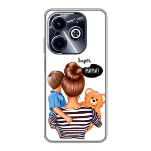 Чехол с печатью для Infinix Hot 40i - (Мама с ребенком) (AlphaPrint) (Мама с сыном)