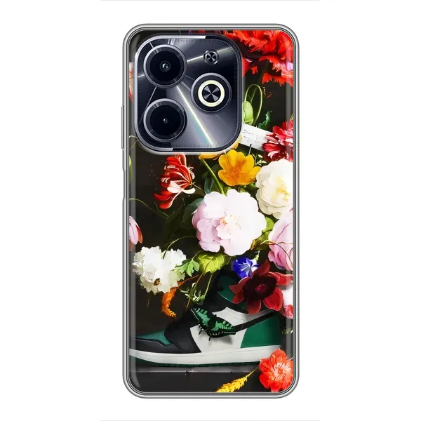 Чехол с принтом «Nike цветы» для Infinix Hot 40i