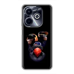 Чохол з Мавпами Infinix Hot 40i - (AlphaPrint) (Три мавпи)