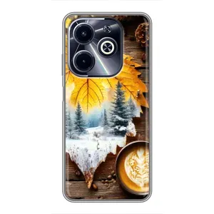 Чехол с уникальным дизайном «Осень с кофе» для Infinix Hot 40i (Осенне-зимний кофе)