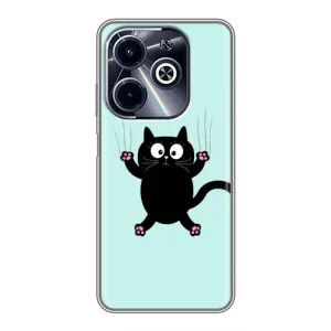 Чехол с принтом для Infinix Hot 40i (AlphaPrint) Модные коты (Падающий кот)