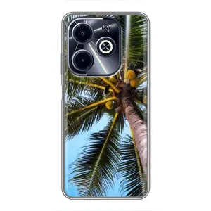 Силиконовый чехол с КАРТИНКАМИ лето для Infinix Hot 40i (AlphaPrint) (Пальма)
