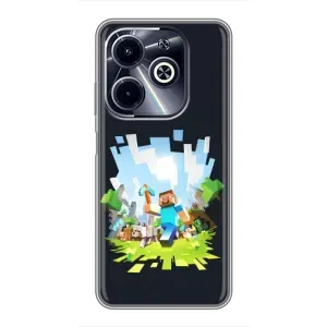 Чехол Майнкрафт на Infinix Hot 40i (AlphaPrint) Minecraft (персонажи Minecraft)