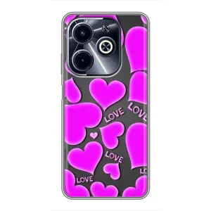 Чехлы для любимой на Инфиникс ХОТ40 ай (VPrint) (Pink hearts)