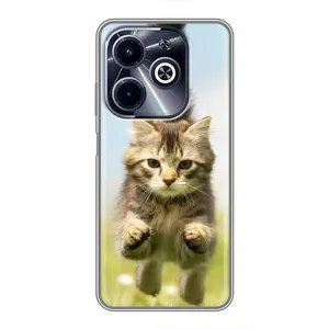 Чехлы с Котиками для Infinix Hot 40i (VPrint) (Прыжок кота)