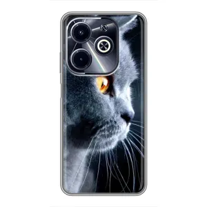Чехлы с Котиками для Infinix Hot 40i (VPrint) (Серый Кот)