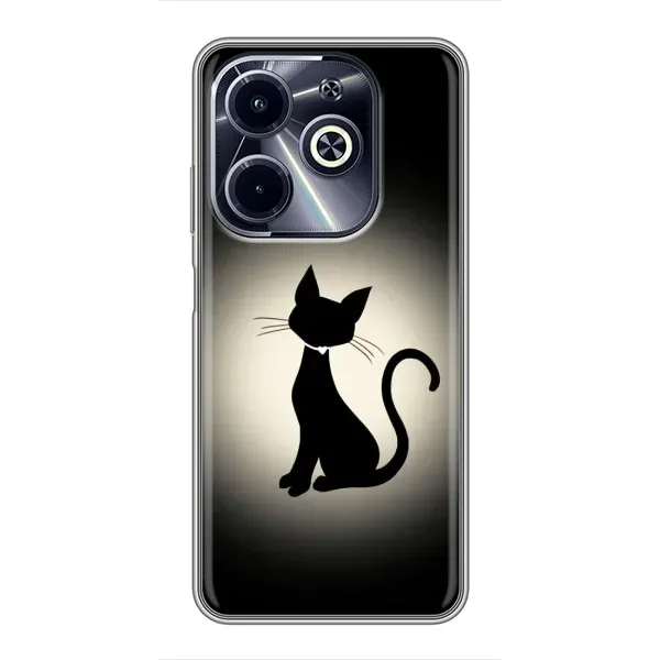 Чехол с принтом «Силуэт котика» для Infinix Hot 40i