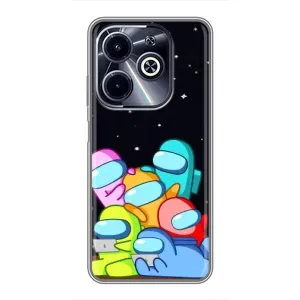 Чехол Амонг Ас для Infinix Hot 40i (AlphaPrint) (Скины в космосе)